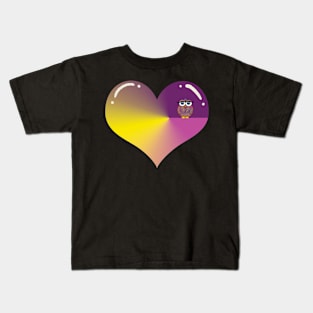 Tiny Owl Heart Kids T-Shirt